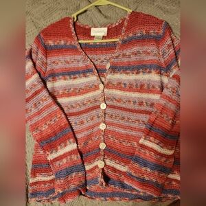 Vintage Chadwick Cozy Knit Button Cardigan Sweater Retro Lg